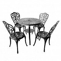 Садовая мебель из алюминия ROMANCE 4+1, цвет чёрный