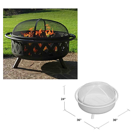 Костровая чаша 91*61 см см, цвет черный