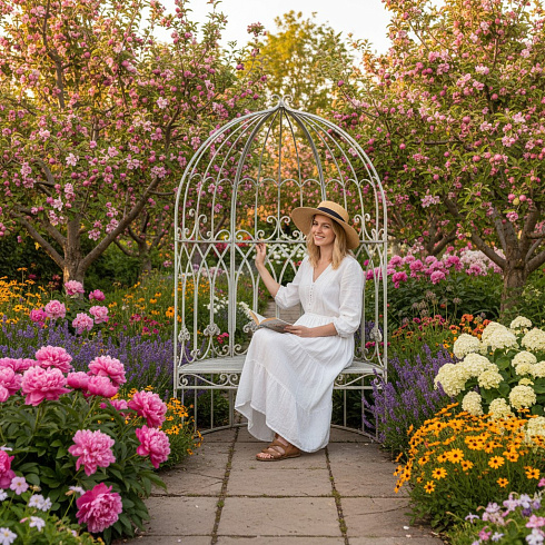 Арка-скамейка садовая, 200*122 см