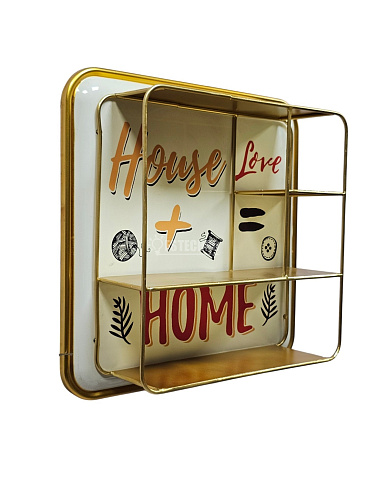 Полка навесная HOME, 39*39 см, металл