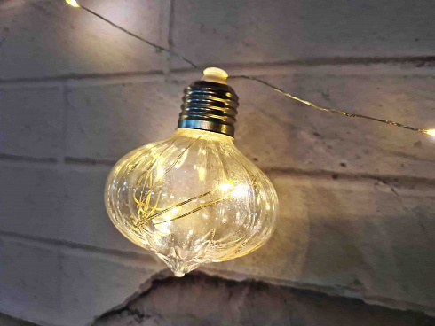 Гирлянда светодиодная на батарейках "Лампа Эдисона", 5 м.