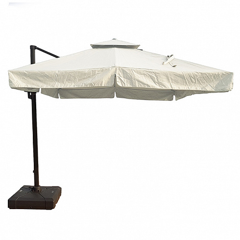 Зонт садовый на боковой опоре SQUARE ROMAN 3х3 м, цвет молочный