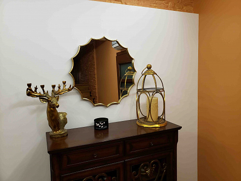 Зеркало настенное "San Mariano Gold Leaf", Ø 60 см.