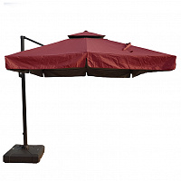 Зонт садовый на боковой опоре, "Square Roman", 3х3 м., цвет бордовый