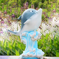Скульптура из термо-пластика Дельфин, 80х60 см, цвет серый