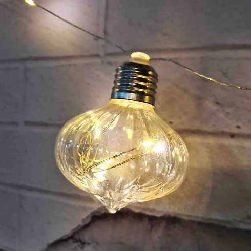 Гирлянда светодиодная на батарейках ЛАМПА ЭДИСОНА, 5 м