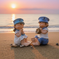 Садовая фигура ТЫ МОРЯЧКА, Я МОРЯК 2 шт, 35*24 см