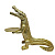 Фигура КРОКДИЛ С ПОДНОСМ, 82*70 см, цвет золотой