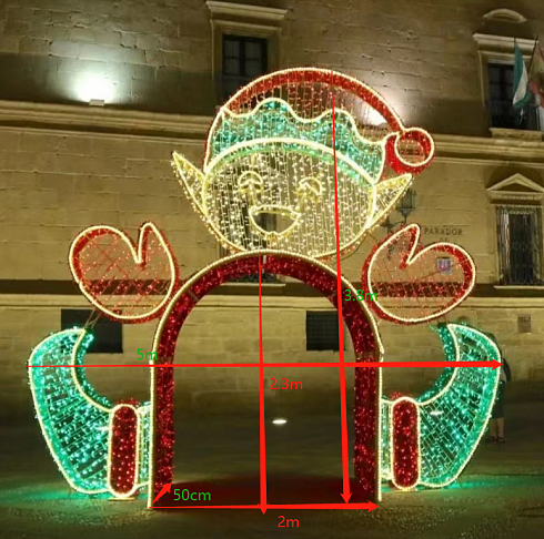 Гигантская светодиодная арка *ЭЛЬФ* 3D для использования на открытом воздухе.
