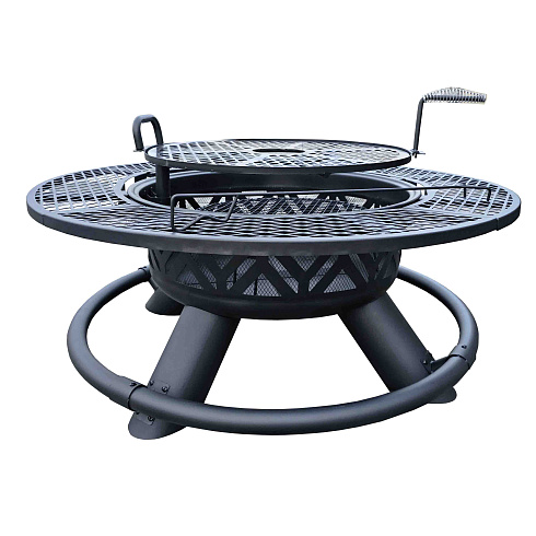 Костровая чаша гриль 120*70 см, цвет черный