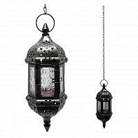 Подсвечник подвесной "Марокканский фонарик" 23х9 см., цвет чёрный
