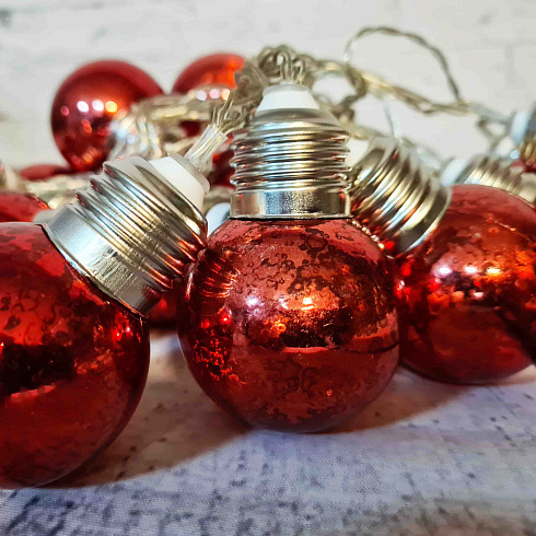 Гирлянда на батарейках РЕТРО ЛАМПЫ, 3 м, цвет теплый белый