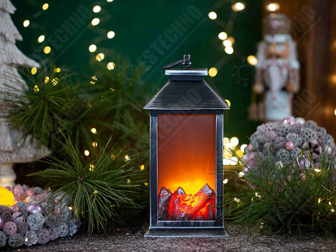 Светодиодный декоративный фонарь с эффектом Живого пламени, 26х14 см