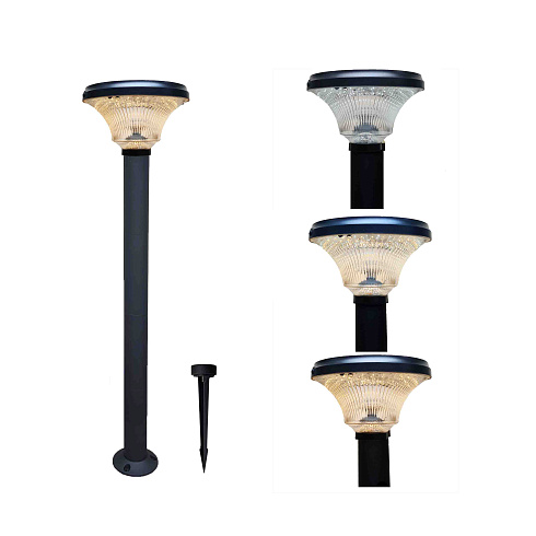 Солнечный светильник со столбом 3 LIGHTS - 1 HEAD, 100 см