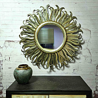 Зеркало СОЛНЦЕ, Ø88*2.5 см, цвет состаренная позолота
