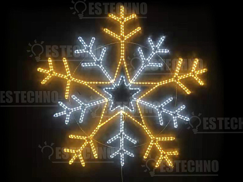 Световое панно СНЕЖИНКА Ø150 см, для использования на открытом воздухе