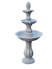Садовый фонтан  3-х ярусный цвет серый  57*130см